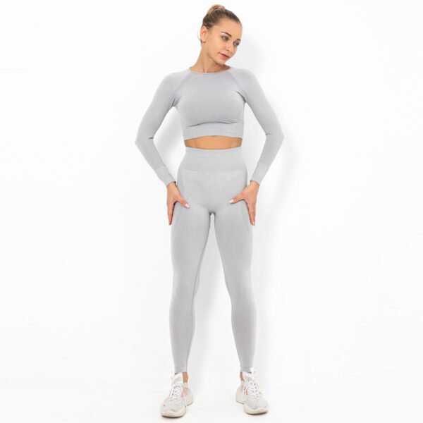 High Waist Gym Wear Clothes Yoga Pants Leggings Gym Fitness Sets Long Sleeves Gym Woman Clothes