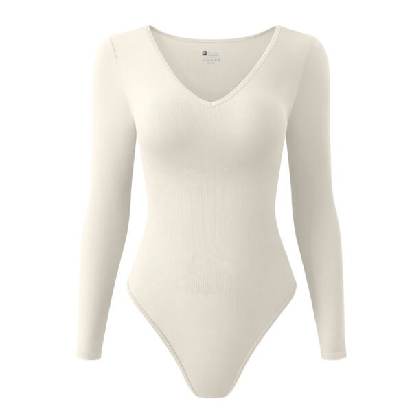 Factory Wholesale V Neck Fitness & Yoga Wear Sports Long Sleeved Women's Yoga Bodysuits