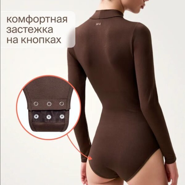 Long Sleeves Bodysuits Thong Seamless Open Crotch Bodysuit High Neck One Piece Yoga Jumpsuit Tummy Control Body Shaper