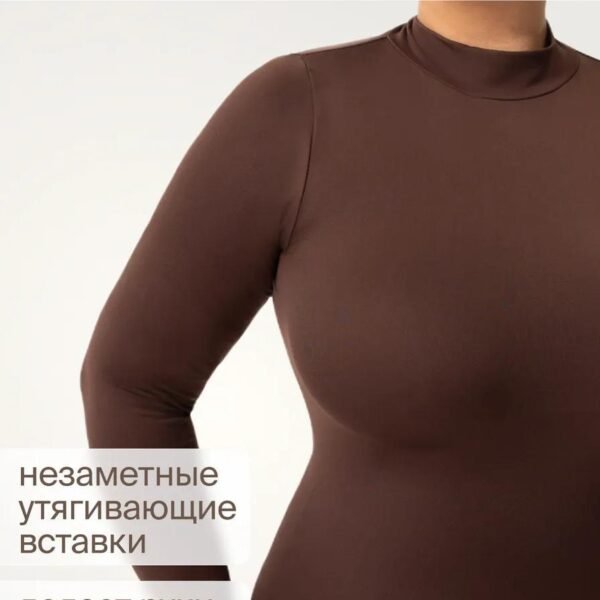 Long Sleeves Bodysuits Thong Seamless Open Crotch Bodysuit High Neck One Piece Yoga Jumpsuit Tummy Control Body Shaper