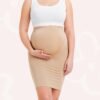 Women's Maternity Skirt Over The Belly Midi High Waisted Solid Stretchy Pregnancy Pencil Skirt