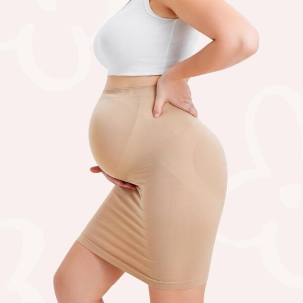 Women's Maternity Skirt Over The Belly Midi High Waisted Solid Stretchy Pregnancy Pencil Skirt