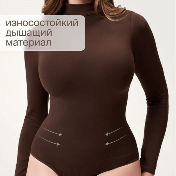 Long Sleeves Bodysuits Thong Seamless Open Crotch Bodysuit High Neck One Piece Yoga Jumpsuit Tummy Control Body Shaper