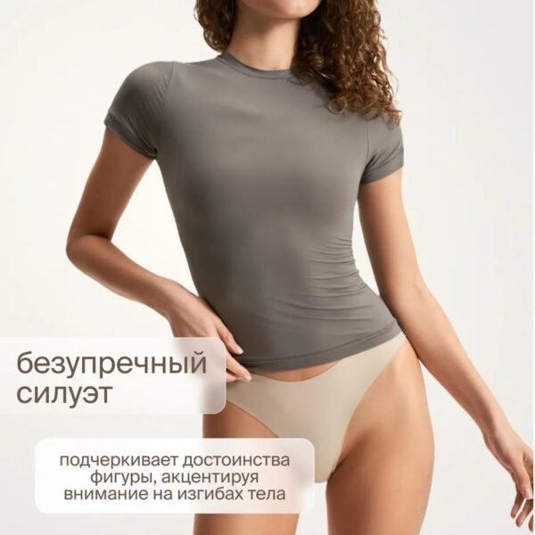 Women's Crop Tops Crew Neck Shorts Sleeve Stretch Fitted Shirts Crop Tops Women's T-shirts