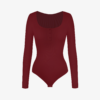 Ribbed Henley Long Sleeve Bodysuit