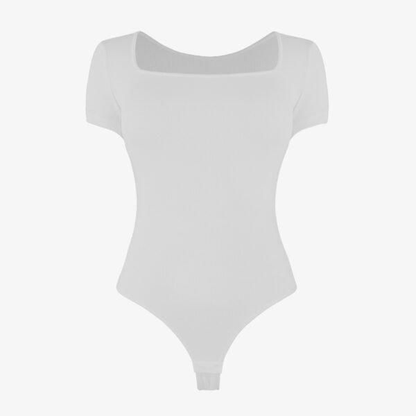 Square Neck Short Sleeveless Bodysuit Top
