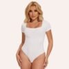 Square Neck Short Sleeveless Bodysuit Top