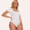 Square Neck Short Sleeveless Bodysuit Top