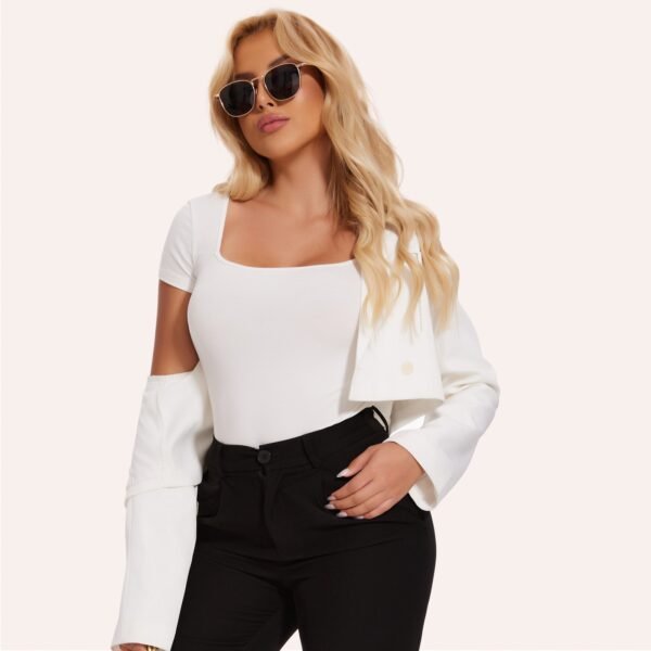 Square Neck Short Sleeveless Bodysuit Top