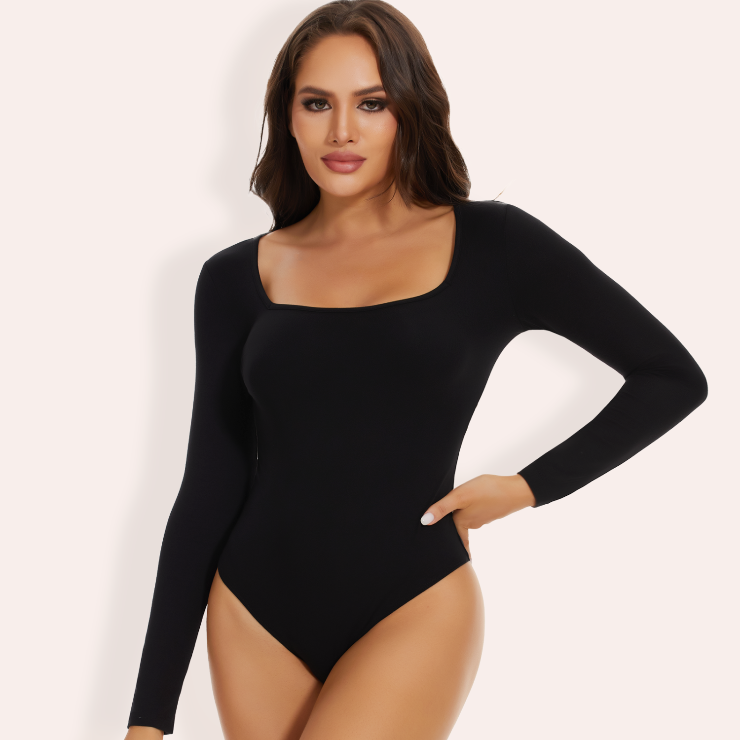 Square Collar Long Sleeve Bodysuit