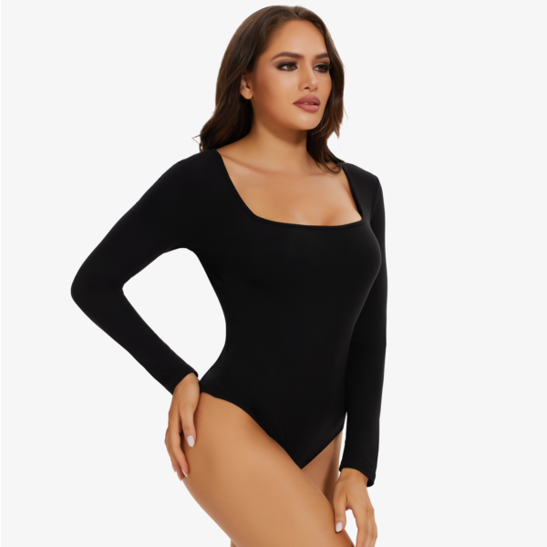 Square Collar Long Sleeve Bodysuit