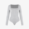 Square Collar Long Sleeve Bodysuit