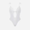 Plunging Deep V-Neck Strapless Backless Thong Bodysuit