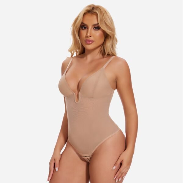 Low Back U Plunge Thong Shapewear Bodysuit