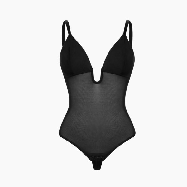 Low Back U Plunge Thong Shapewear Bodysuit