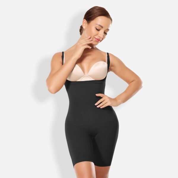 Open Bust Mid-Thigh Seamless Bodysuit