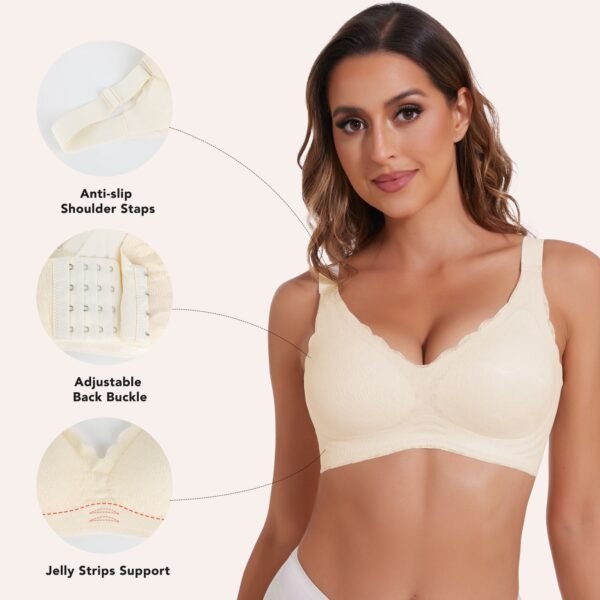Supportive Push-Up V-Neck Lace Bra