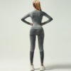 Women's Windproof High Waist Elastic Leggings Top Bottom Set Ski-Dry Fitness Wear Breathable Underwear for Plus Sizes Yoga