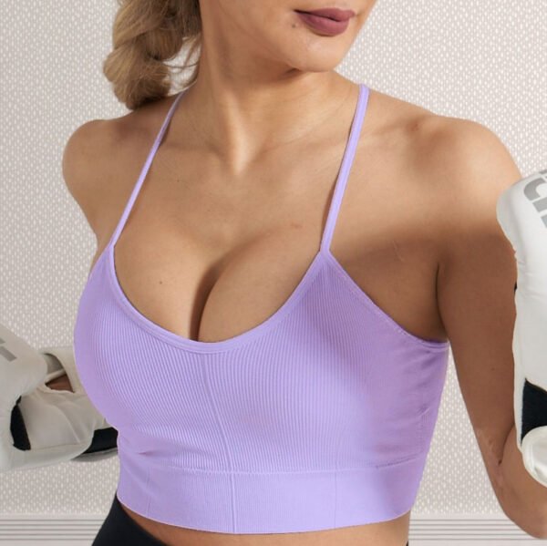 High Quality New Spring Summer Thin Yoga Vest Sexy Breathable Fitness Bra Shockproof Cross Beauty Back Sports Bra With Chest Pad
