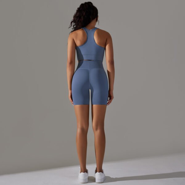 Unique Jacquard Fabric Seamless Activewear for Women 2 Piece Workout Set Gym Fitness Training Outfit