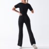 Fashion Women's Yoga Bodysuit Wide Leg Tummy Control Jumpsuit Sports Workout