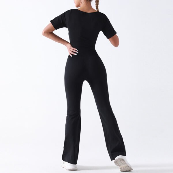 Fashion Women's Yoga Bodysuit Wide Leg Tummy Control Jumpsuit Sports Workout
