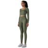 Seamless Knitted Solid Colour High Elastic Tight Breathable Yoga Clothing Suit Running Fitness Two-piece Set