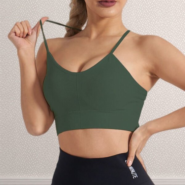 High Quality New Spring Summer Thin Yoga Vest Sexy Breathable Fitness Bra Shockproof Cross Beauty Back Sports Bra With Chest Pad