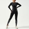 Women's Windproof High Waist Elastic Leggings Top Bottom Set Ski-Dry Fitness Wear Breathable Underwear for Plus Sizes Yoga