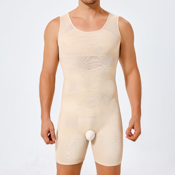 Shapewear jumpsuit men hide meat magic weapon belly girdle waist underwear eliminating estrogen chest sports fitness tight undershirt