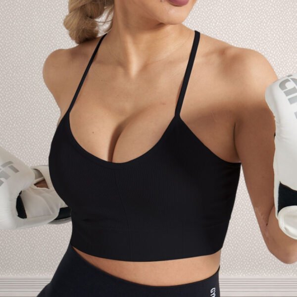 High Quality New Spring Summer Thin Yoga Vest Sexy Breathable Fitness Bra Shockproof Cross Beauty Back Sports Bra With Chest Pad