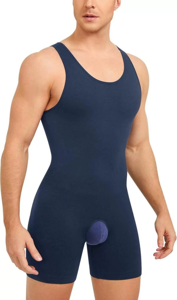 Shapewear for men hollowed-out crotch waist and belly with base shapewear jumpsuit