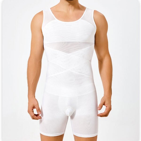 Shapewear jumpsuit men hide meat magic weapon belly girdle waist underwear eliminating estrogen chest sports fitness tight undershirt