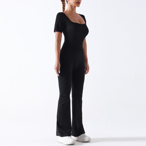 Fashion Women's Yoga Bodysuit Wide Leg Tummy Control Jumpsuit Sports Workout