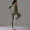 Seamless Knitted Solid Colour High Elastic Tight Breathable Yoga Clothing Suit Running Fitness Two-piece Set