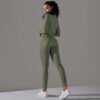 Seamless Knitted Solid Colour High Elastic Tight Breathable Yoga Clothing Suit Running Fitness Two-piece Set