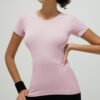Women's Cool Dry Tennis Short Sleeve Compression Shirts Sports Baselayer T-Shirts Tops Athletic Workout Shirt