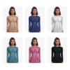 Hot Sale Knitted Seamless Super Elastic Long Sleeve Slim Fit Shirts Skiing Ridding Fitness Top for Women