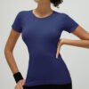 Women's Cool Dry Tennis Short Sleeve Compression Shirts Sports Baselayer T-Shirts Tops Athletic Workout Shirt