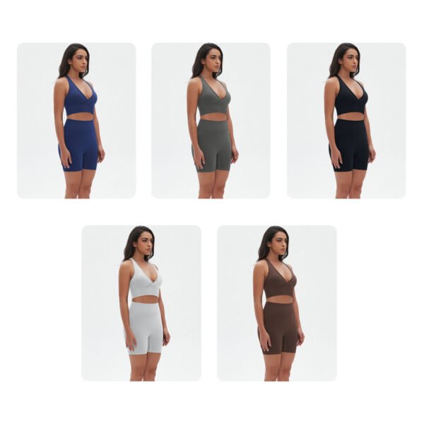 Seamless Knitted High Elastic Yoga Sets Y-Shaped Beauty Back 2 Piece Running Fitness Sweatsuit for Women Women's Sportswear