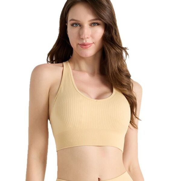 Women Yoga Running Outfit Suit Seamless Ribbed Solid Sports Suit Back Hollow Out Sports Bra Scrunch Butt High Waist Shorts Sets