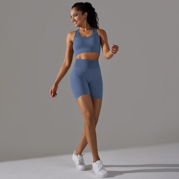 Unique Jacquard Fabric Seamless Activewear for Women 2 Piece Workout Set Gym Fitness Training Outfit