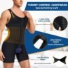 Men's body shaping bodysuit vest with button-down crotch-less waist and tummy-tightening body shaping bodysuit