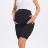 Women's Maternity Skirt Over The Belly Midi High Waisted Solid Stretchy Pregnancy Pencil Skirt
