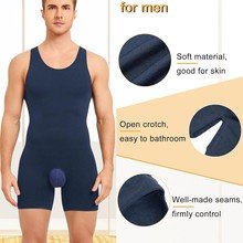 Shapewear for men hollowed-out crotch waist and belly with base shapewear jumpsuit