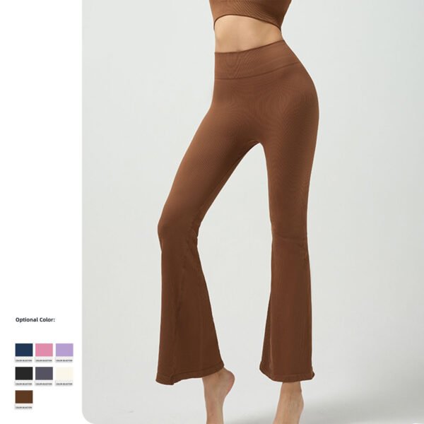 Women's High Waist Fitness Pants New Wide Leg Seamless Yoga Print Pants Scrunch Flare Features Leggings