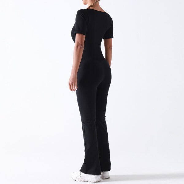 Fashion Women's Yoga Bodysuit Wide Leg Tummy Control Jumpsuit Sports Workout