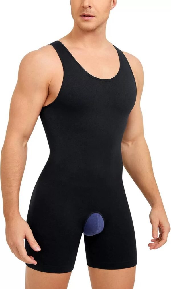 Shapewear for men hollowed-out crotch waist and belly with base shapewear jumpsuit