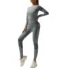 Seamless Thermal Underwear Set Long Johns Warm Base Layer Gym Set Women Leggings Yoga High Waist Elastic Top Bottom Set