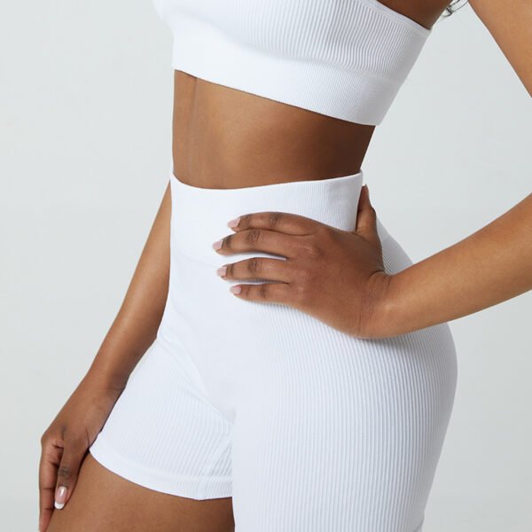 Workout Outfits for Women 2 Piece Seamless Ribbed High Waist Leggings With Sports Bra Exercise Set